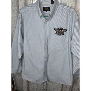 Collectible Daytona Bike Week 2009 Striped Button-Up Shirt – Blue Generation – L